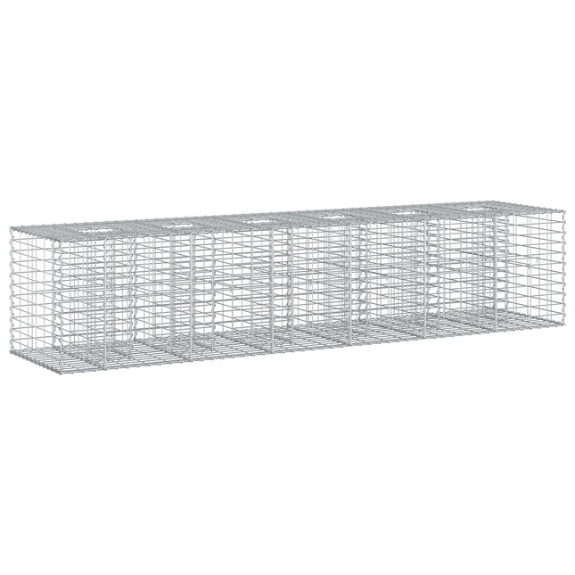 Gabion højbed 2 pcs Sølv 260 x 60 x 55 cm Galvaniseret stål