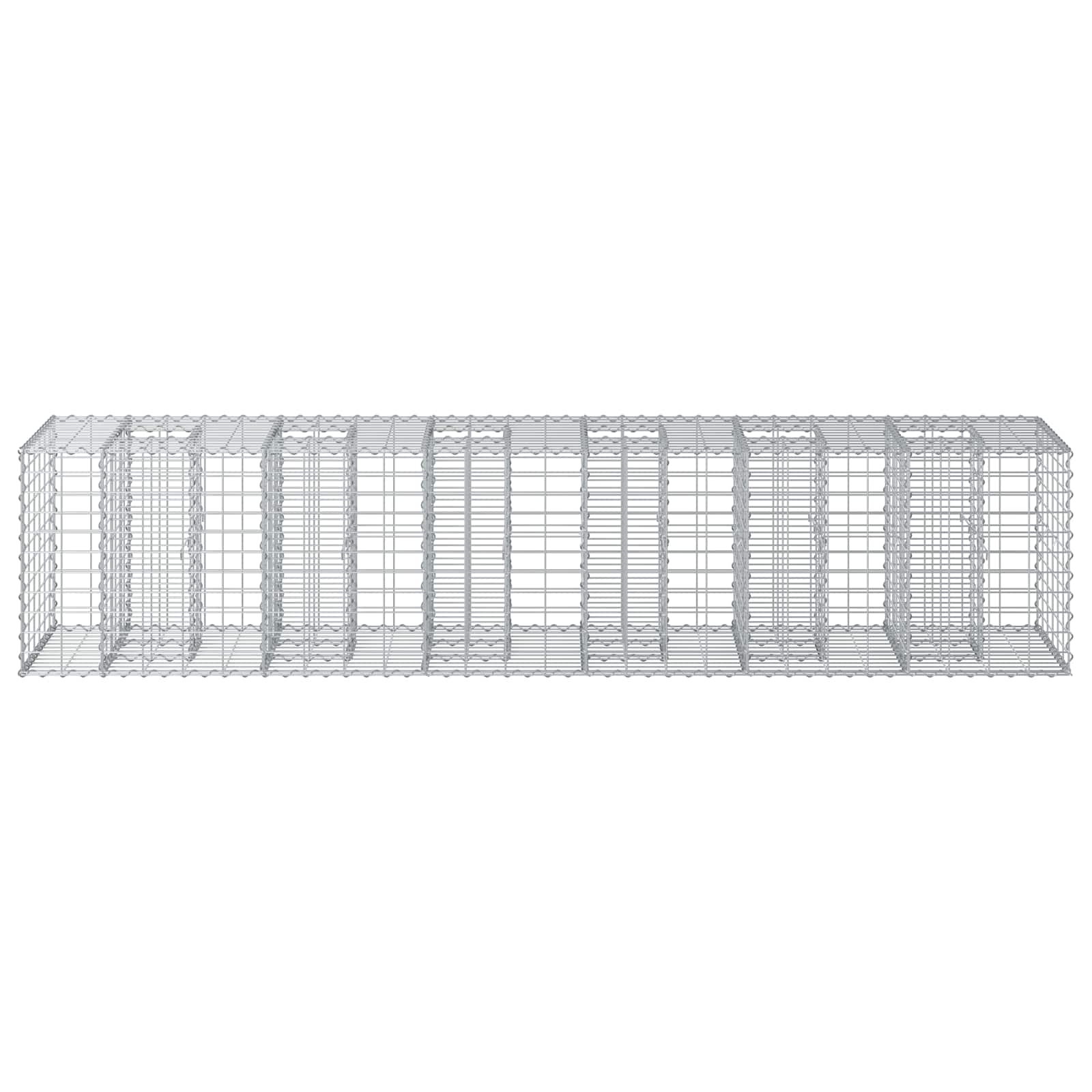 Gabion højbed 2 pcs Sølv 260 x 60 x 55 cm Galvaniseret stål