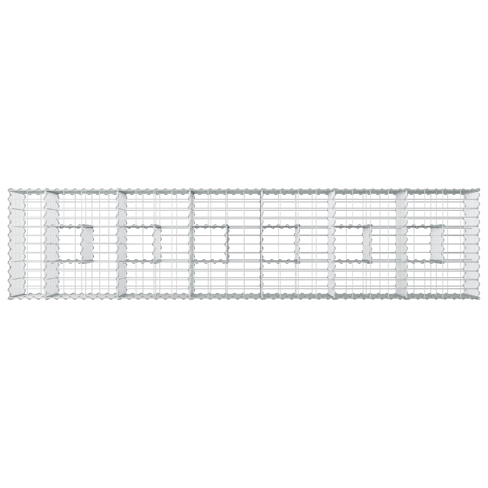Gabion højbed 2 pcs Sølv 260 x 60 x 55 cm Galvaniseret stål