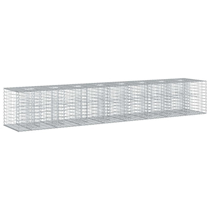 Gabion højbed 2 stk. 340 x 60 x 55 cm Galvaniseret stål Sølv