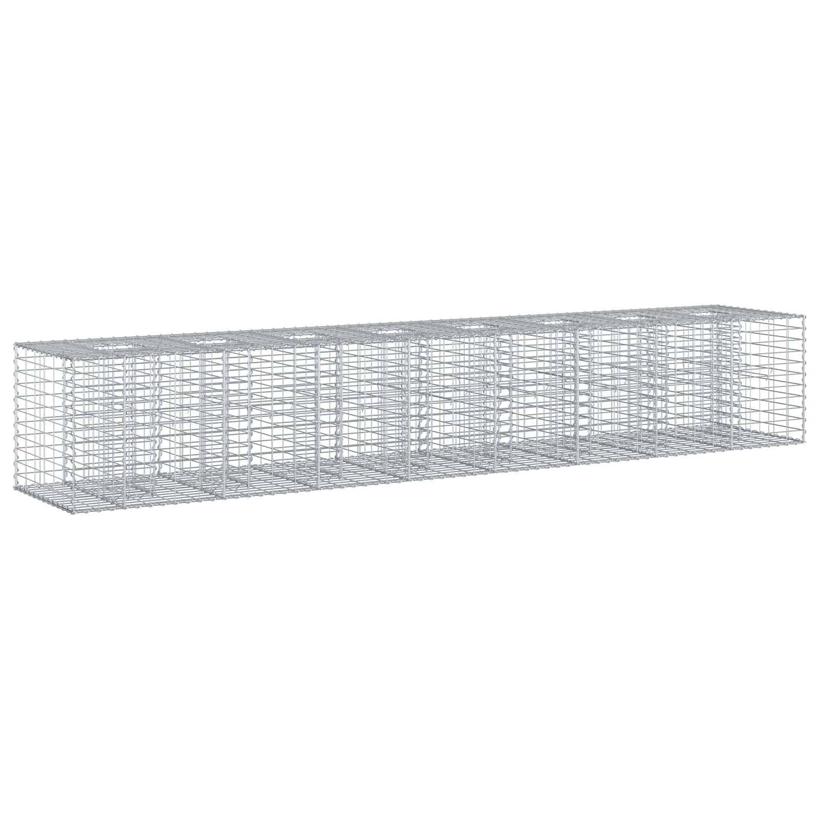Gabion højbed 2 pcs Sølv 340 x 60 x 55 cm Galvaniseret stål