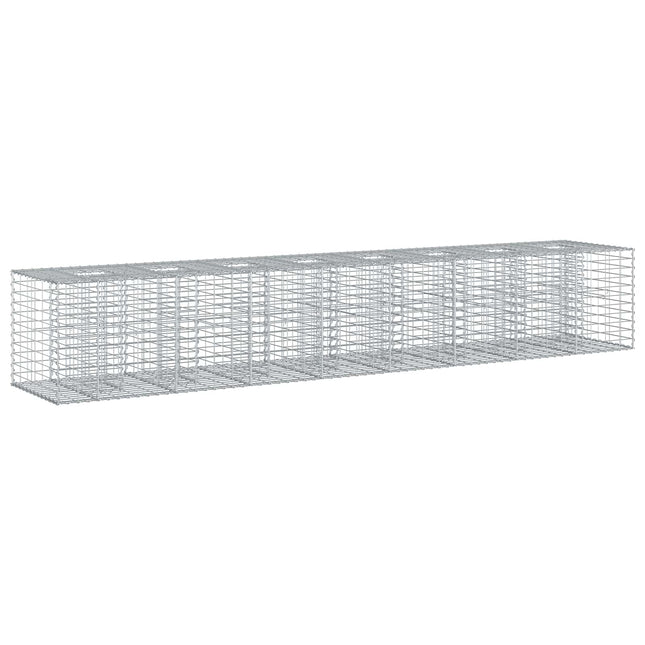 Gabion højbed 2 pcs Sølv 340 x 60 x 55 cm Galvaniseret stål