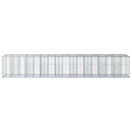 Gabion højbed 2 stk. 340 x 60 x 55 cm Galvaniseret stål Sølv