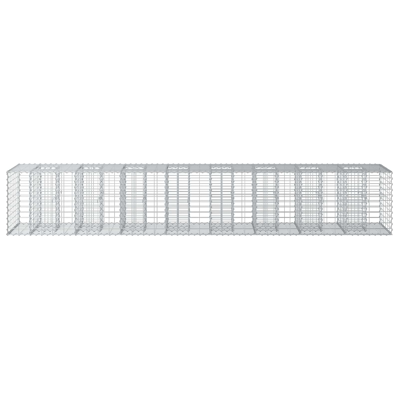 Gabion højbed 2 pcs Sølv 340 x 60 x 55 cm Galvaniseret stål