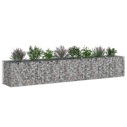 Gabion højbed 2 stk. 340 x 60 x 55 cm Galvaniseret stål Sølv