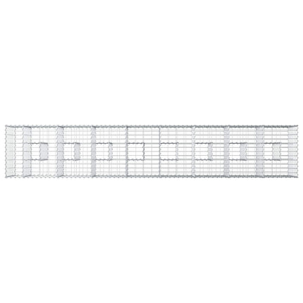 Gabion højbed 2 stk. 340 x 60 x 55 cm Galvaniseret stål Sølv
