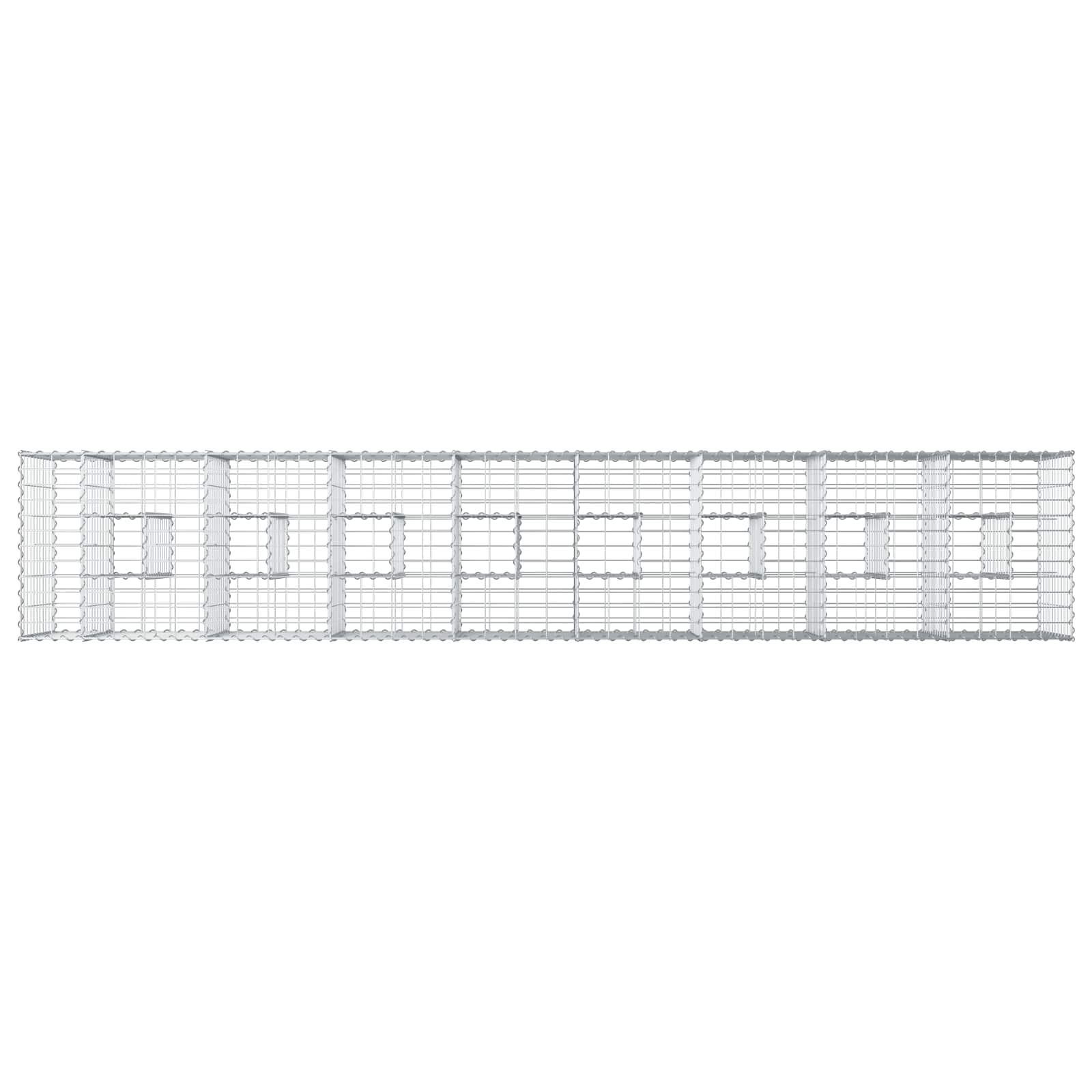 Gabion højbed 2 pcs Sølv 340 x 60 x 55 cm Galvaniseret stål