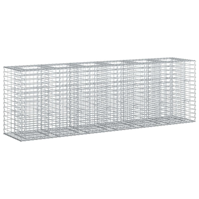 Gabion højbed 2 pcs Sølv 250 x 50 x 80 cm Galvaniseret stål