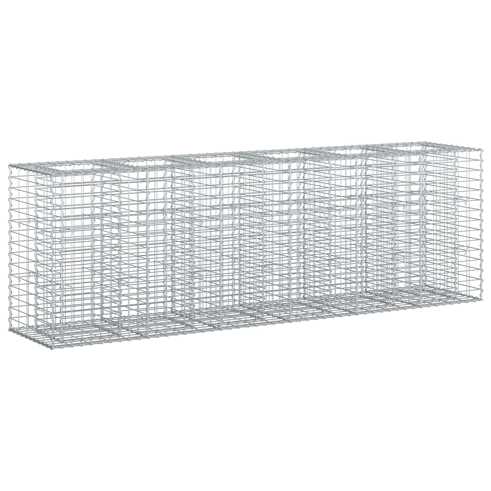Gabion højbed 2 pcs Sølv 250 x 50 x 80 cm Galvaniseret stål