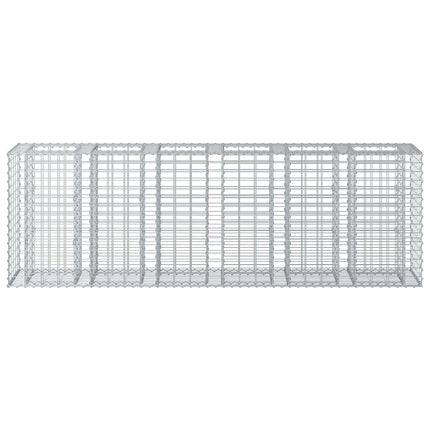 Gabion højbed 2 stk. 250 x 50 x 80 cm Galvaniseret stål Sølv