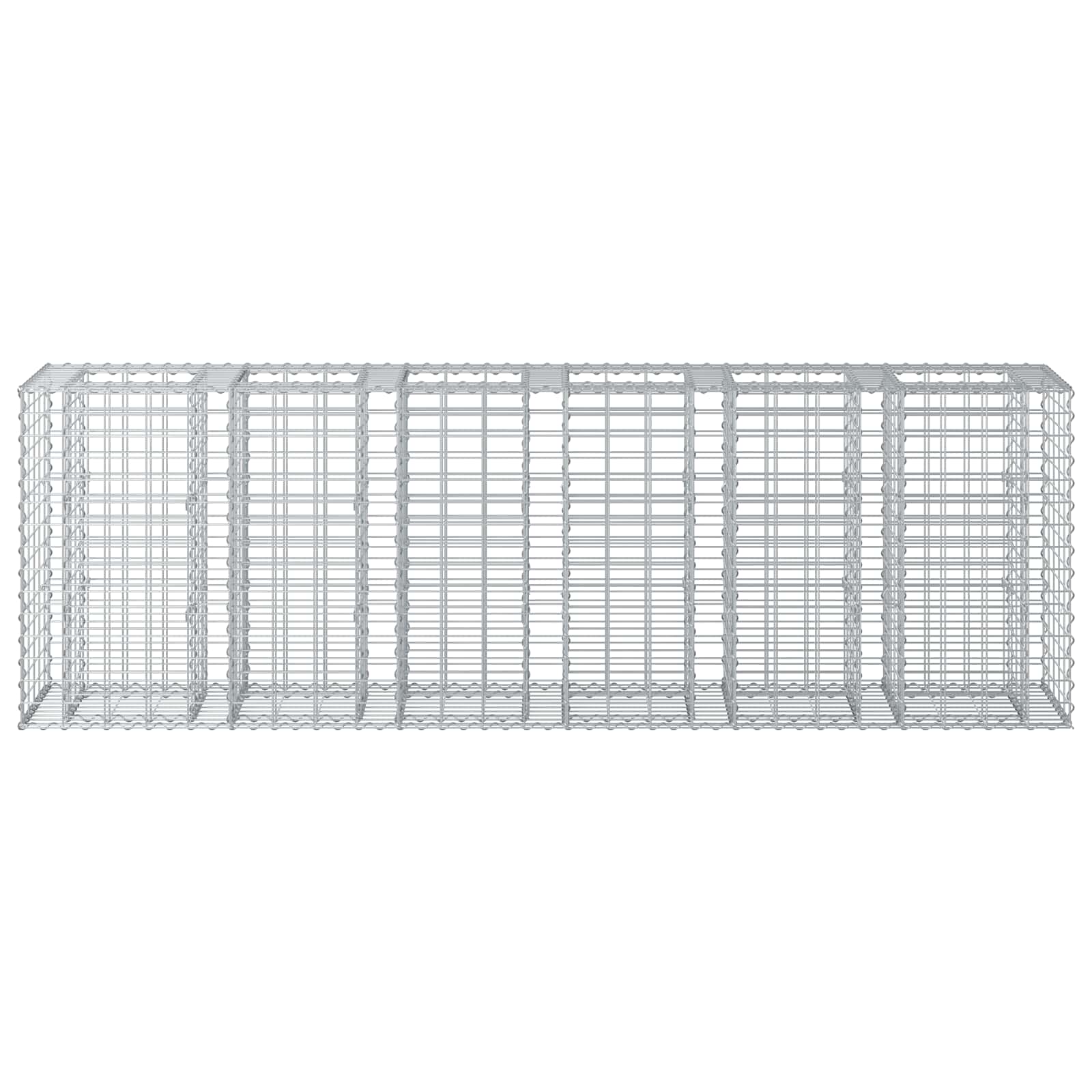 Gabion højbed 2 pcs Sølv 250 x 50 x 80 cm Galvaniseret stål
