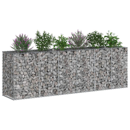 Gabion højbed 2 stk. 250 x 50 x 80 cm Galvaniseret stål Sølv