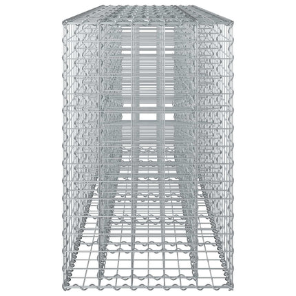 Gabion højbed 2 stk. 250 x 50 x 80 cm Galvaniseret stål Sølv