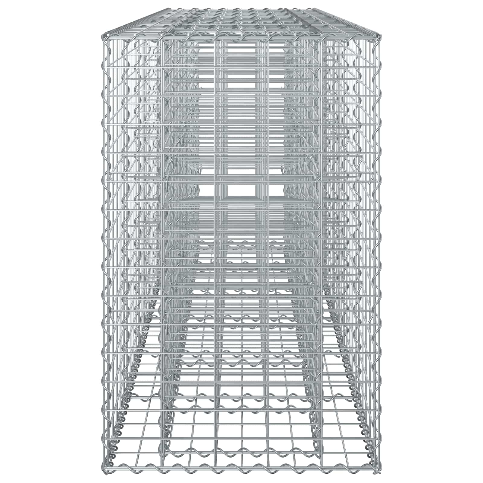 Gabion højbed 2 pcs Sølv 250 x 50 x 80 cm Galvaniseret stål