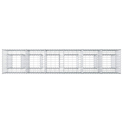Gabion højbed 2 stk. 250 x 50 x 80 cm Galvaniseret stål Sølv