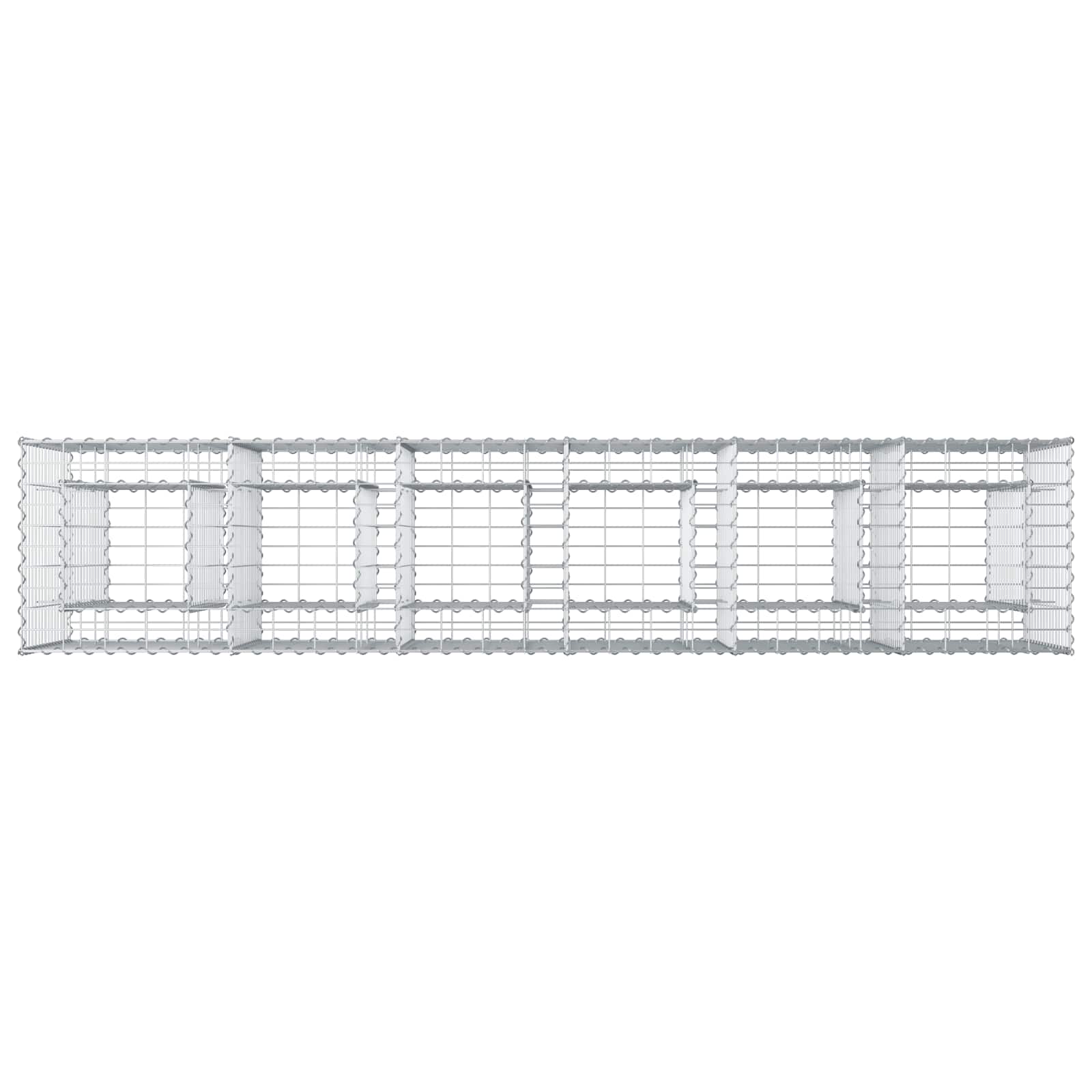 Gabion højbed 2 pcs Sølv 250 x 50 x 80 cm Galvaniseret stål