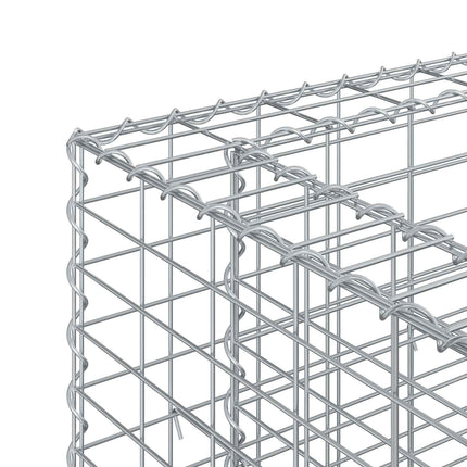 Gabion højbed 2 stk. 330 x 50 x 80 cm Galvaniseret stål Sølv