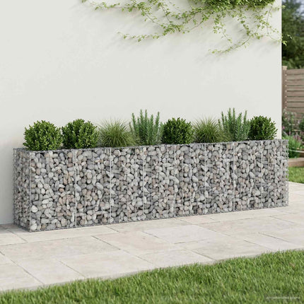 Gabion højbed 2 stk. 330 x 50 x 80 cm Galvaniseret stål Sølv