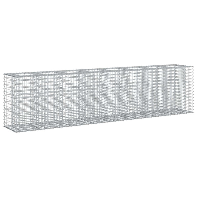 Gabion højbed 2 pcs Sølv 330 x 50 x 80 cm Galvaniseret stål