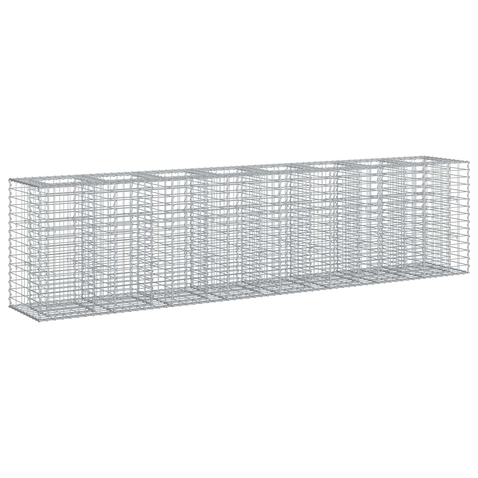 Gabion højbed 2 pcs Sølv 330 x 50 x 80 cm Galvaniseret stål