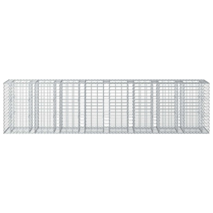 Gabion højbed 2 stk. 330 x 50 x 80 cm Galvaniseret stål Sølv