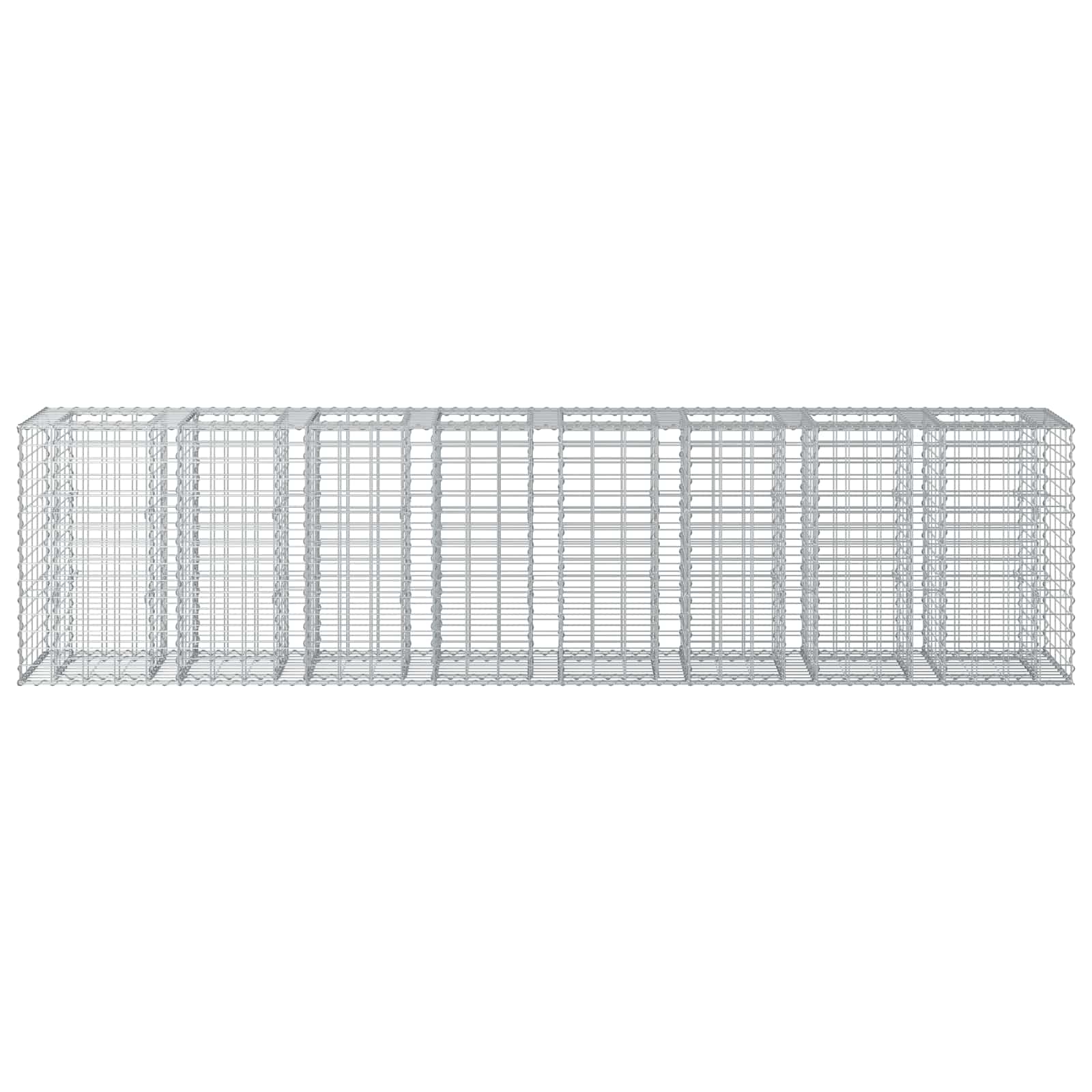 Gabion højbed 2 pcs Sølv 330 x 50 x 80 cm Galvaniseret stål