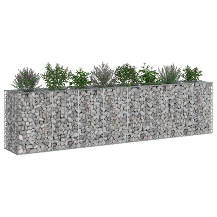 Gabion højbed 2 stk. 330 x 50 x 80 cm Galvaniseret stål Sølv