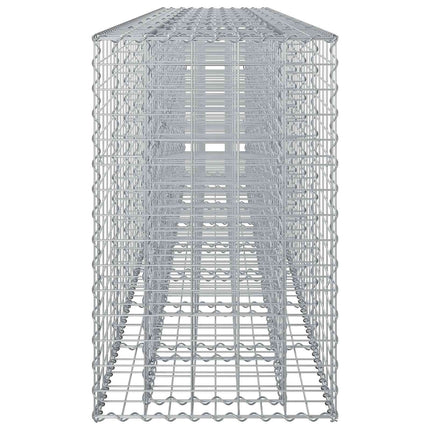 Gabion højbed 2 stk. 330 x 50 x 80 cm Galvaniseret stål Sølv