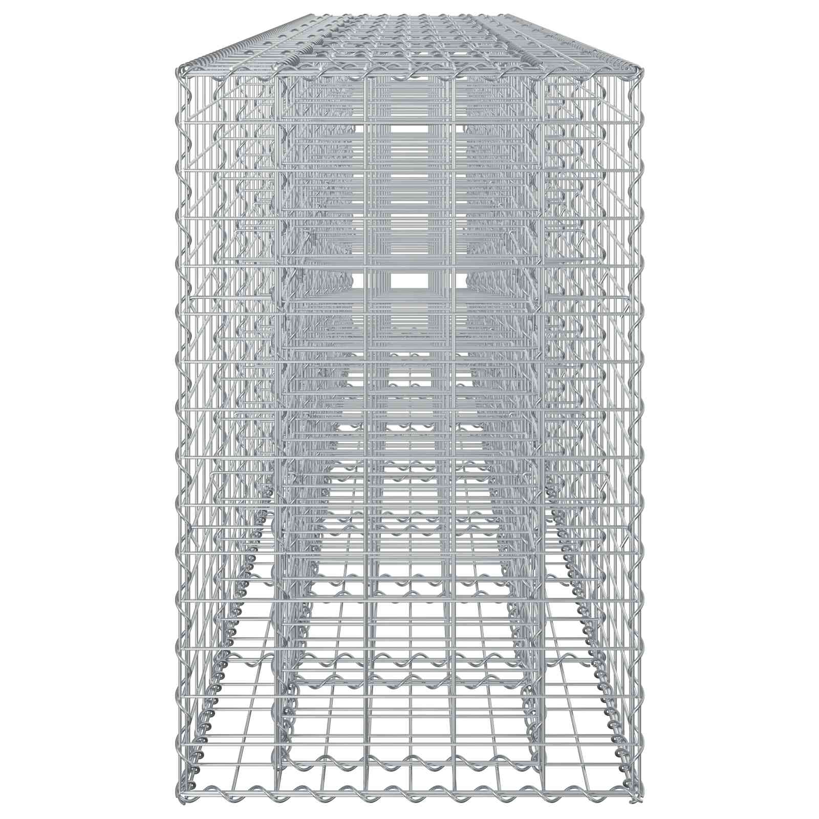 Gabion højbed 2 pcs Sølv 330 x 50 x 80 cm Galvaniseret stål
