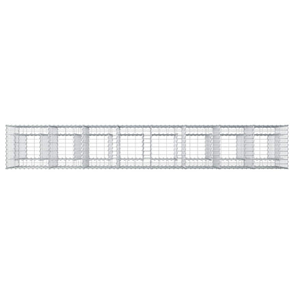 Gabion højbed 2 stk. 330 x 50 x 80 cm Galvaniseret stål Sølv