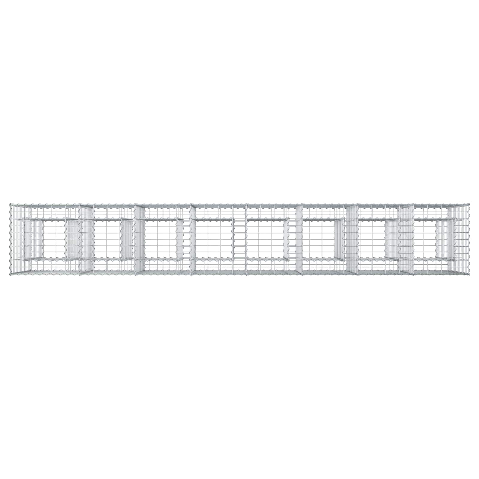 Gabion højbed 2 pcs Sølv 330 x 50 x 80 cm Galvaniseret stål