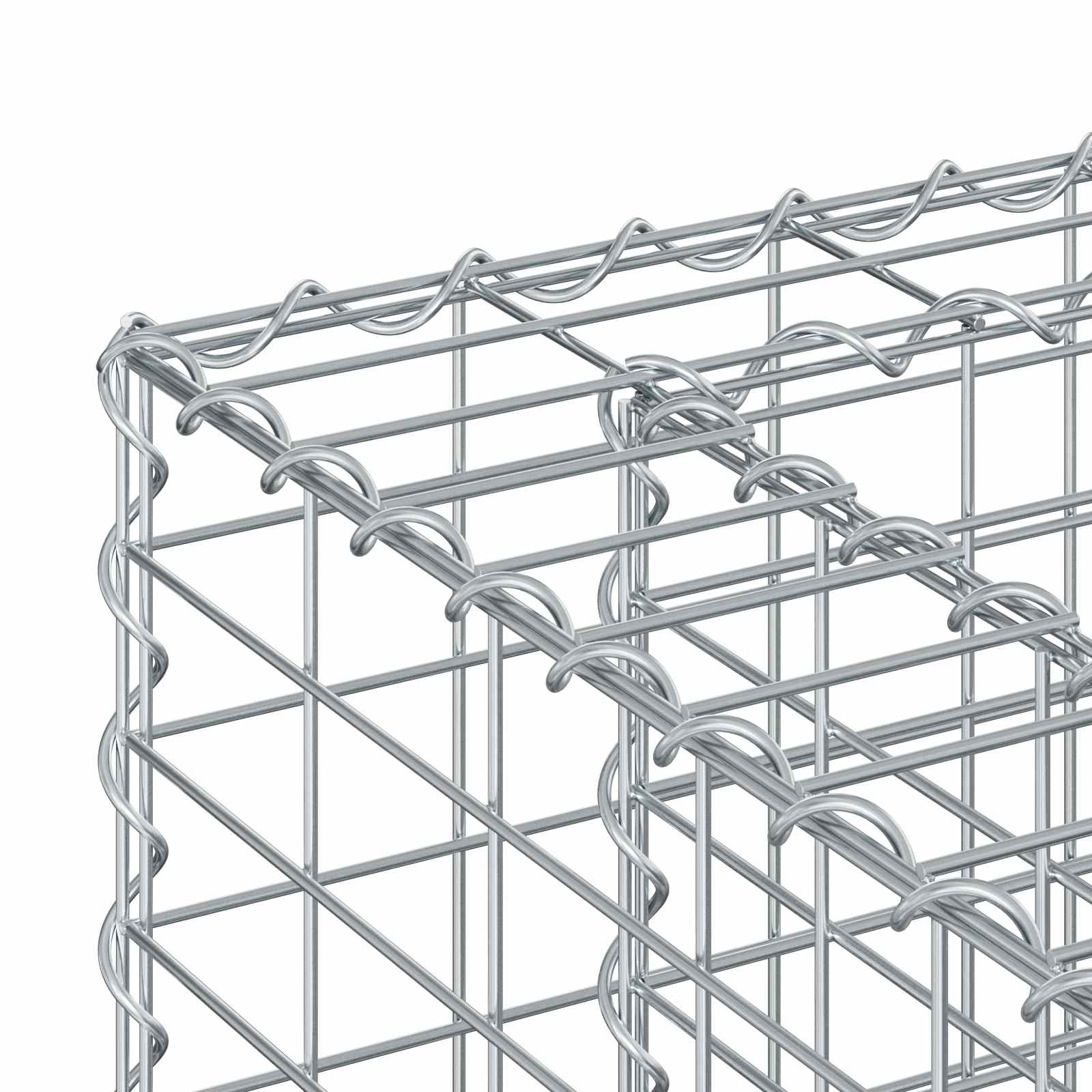 Gabion højbed 2 pcs Sølv 130 x 50 x 150 cm Galvaniseret stål