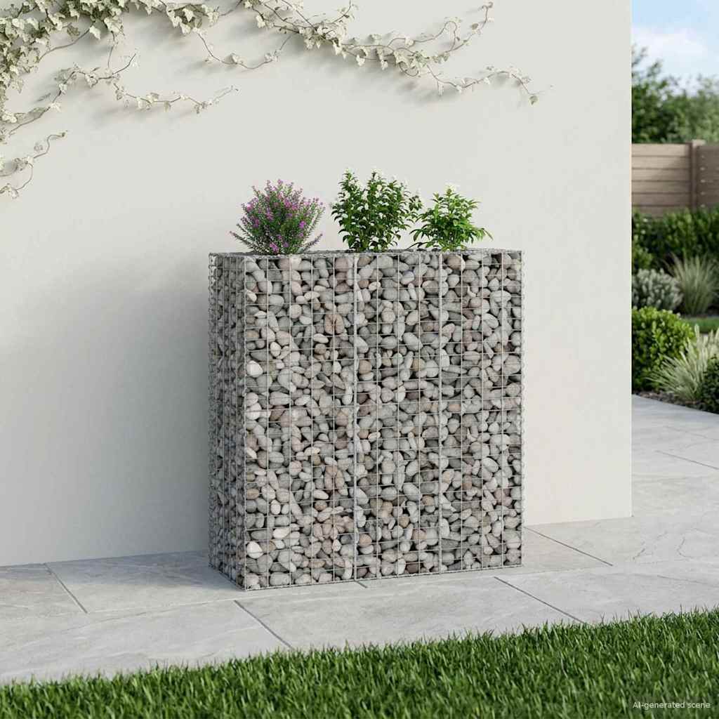 Gabion højbed 2 pcs Sølv 130 x 50 x 150 cm Galvaniseret stål
