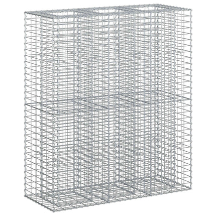 Gabion højbed 2 stk. 130 x 50 x 150 cm Galvaniseret stål Sølv