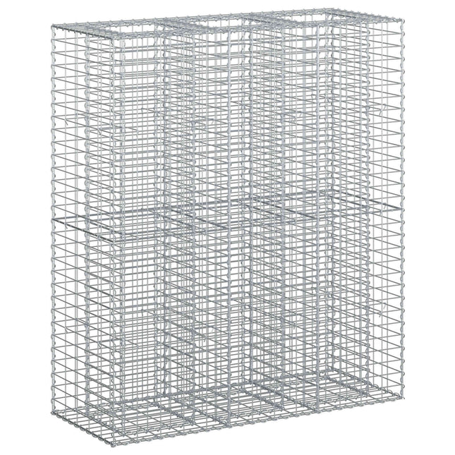 Gabion højbed 2 pcs Sølv 130 x 50 x 150 cm Galvaniseret stål