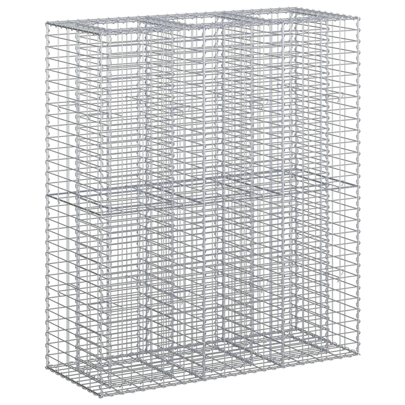 Gabion højbed 2 pcs Sølv 130 x 50 x 150 cm Galvaniseret stål