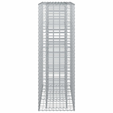 Gabion højbed 2 stk. 130 x 50 x 150 cm Galvaniseret stål Sølv