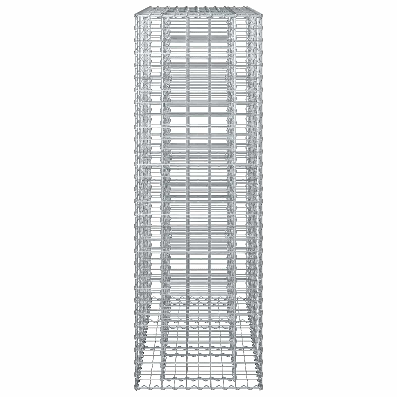 Gabion højbed 2 pcs Sølv 130 x 50 x 150 cm Galvaniseret stål