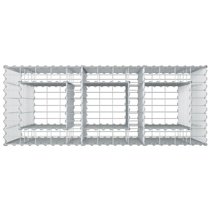 Gabion højbed 2 stk. 130 x 50 x 150 cm Galvaniseret stål Sølv
