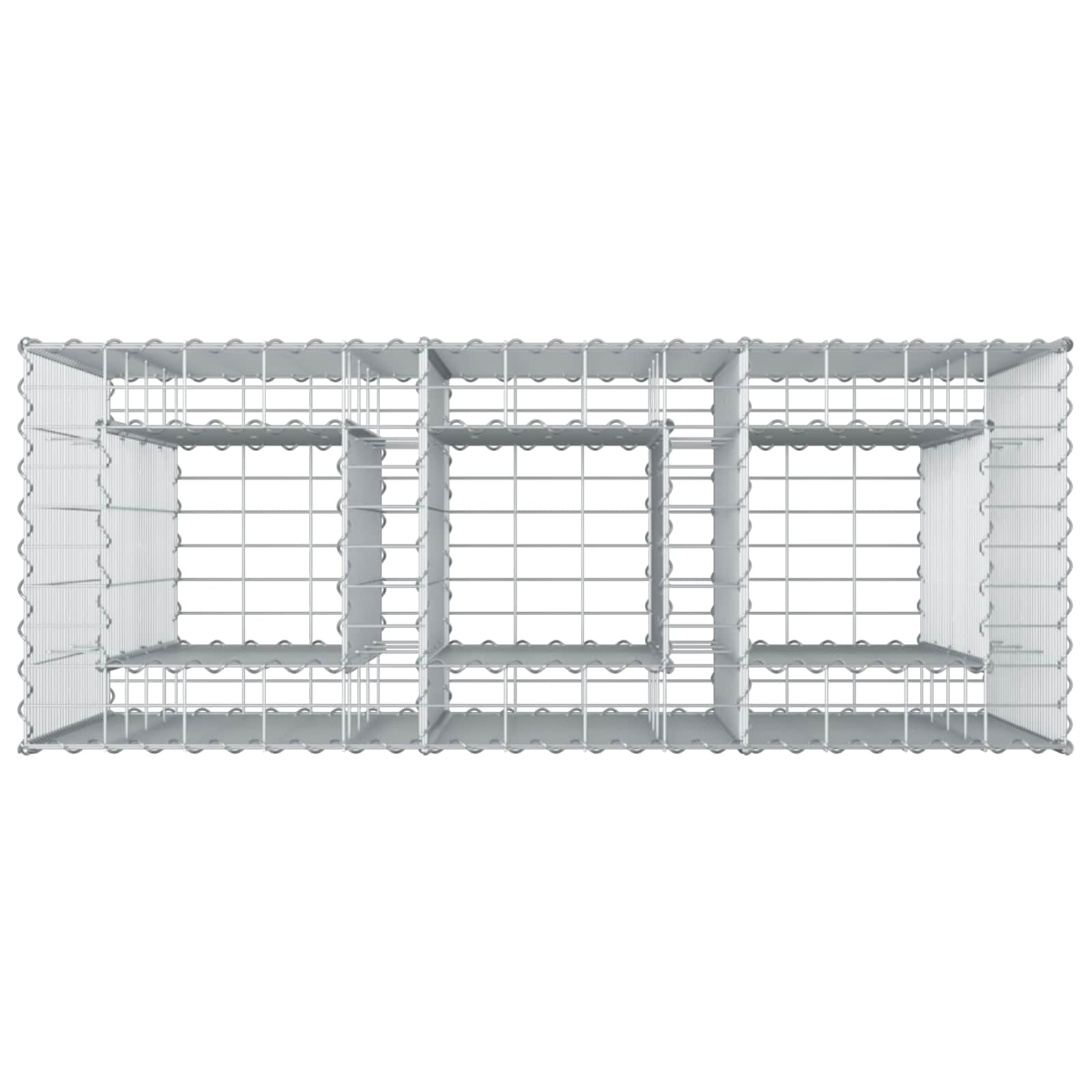Gabion højbed 2 pcs Sølv 130 x 50 x 150 cm Galvaniseret stål