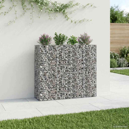 Gabion højbed 2 stk. 170 x 50 x 150 cm Galvaniseret stål Sølv
