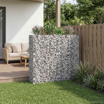 Gabion højbed 2 stk. 170 x 50 x 150 cm Galvaniseret stål Sølv