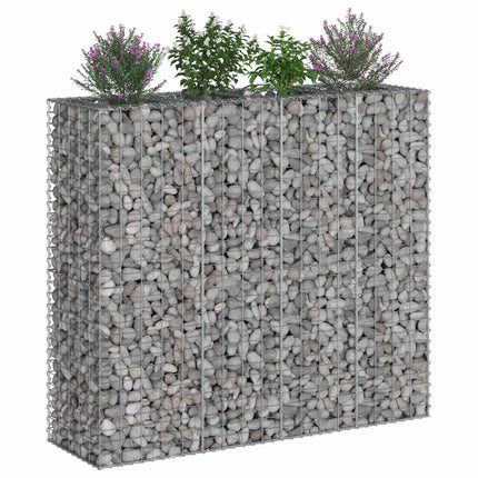 Gabion højbed 2 stk. 170 x 50 x 150 cm Galvaniseret stål Sølv
