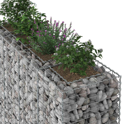 Gabion højbed 2 stk. 170 x 50 x 150 cm Galvaniseret stål Sølv