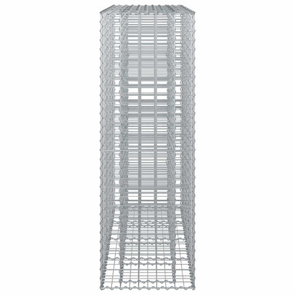 Gabion højbed 2 stk. 170 x 50 x 150 cm Galvaniseret stål Sølv