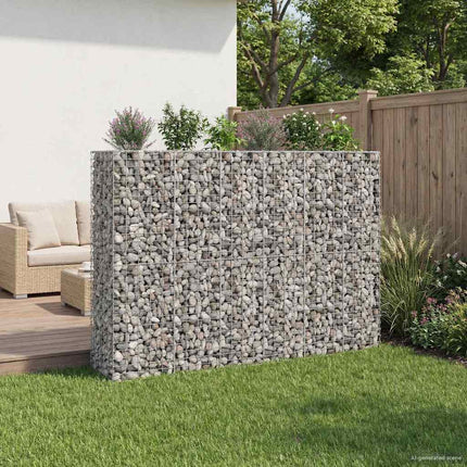 Gabion højbed 3 stk. 250 x 50 x 150 cm Galvaniseret stål Sølv