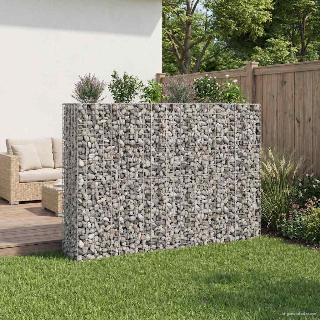 Gabion højbed 3 pcs Sølv 250 x 50 x 150 cm Galvaniseret stål