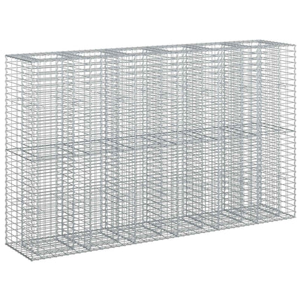 Gabion højbed 3 stk. 250 x 50 x 150 cm Galvaniseret stål Sølv