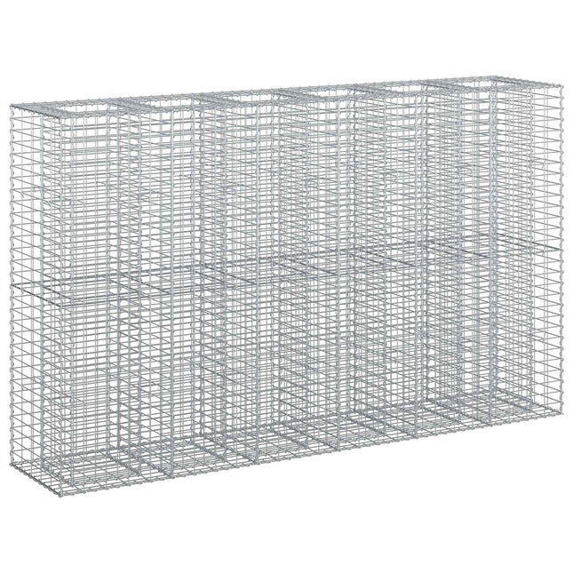 Gabion højbed 3 pcs Sølv 250 x 50 x 150 cm Galvaniseret stål