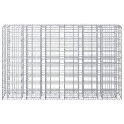 Gabion højbed 3 stk. 250 x 50 x 150 cm Galvaniseret stål Sølv